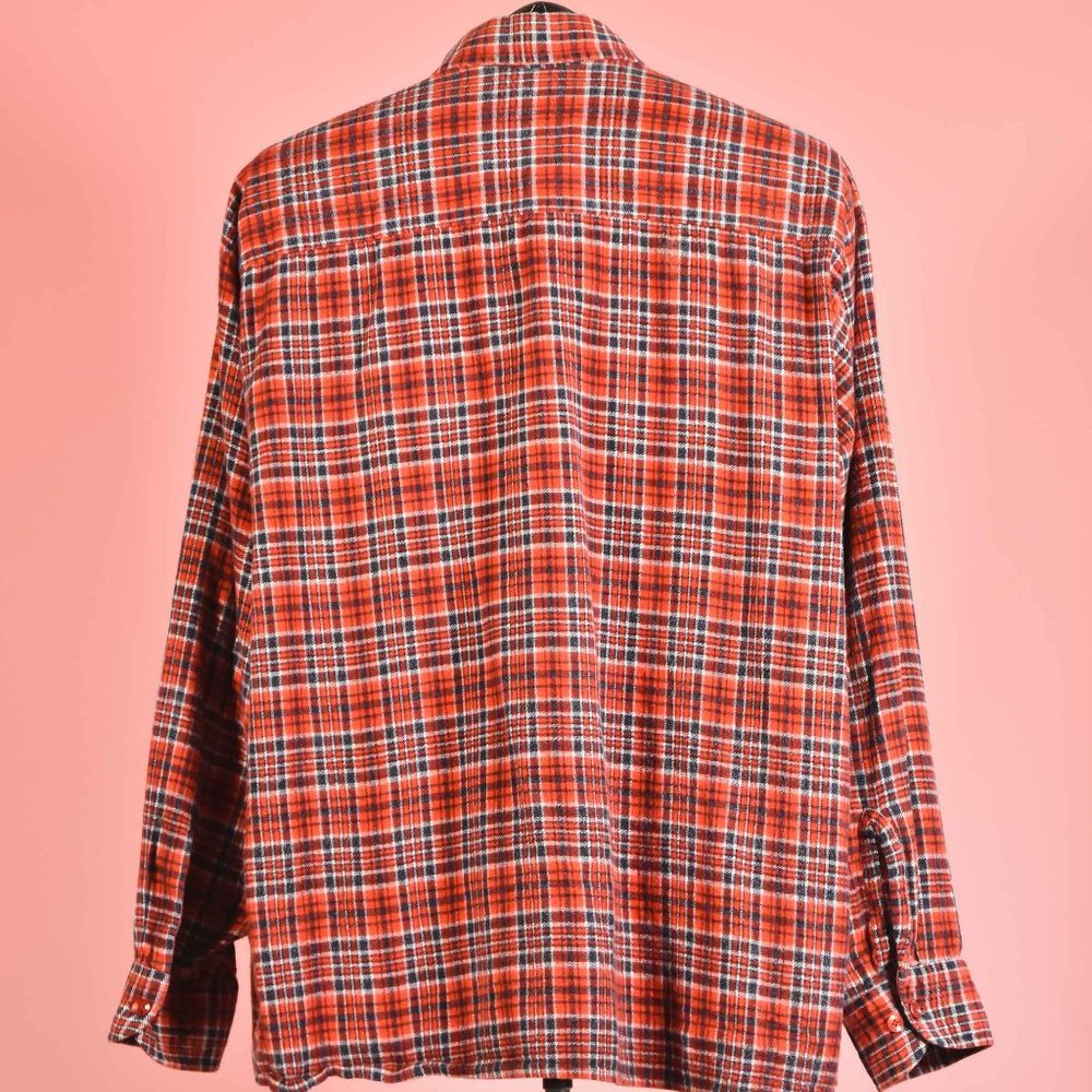90s Flannel Vintage Red Plaid Shirt Size XXL - Picture 5 of 7